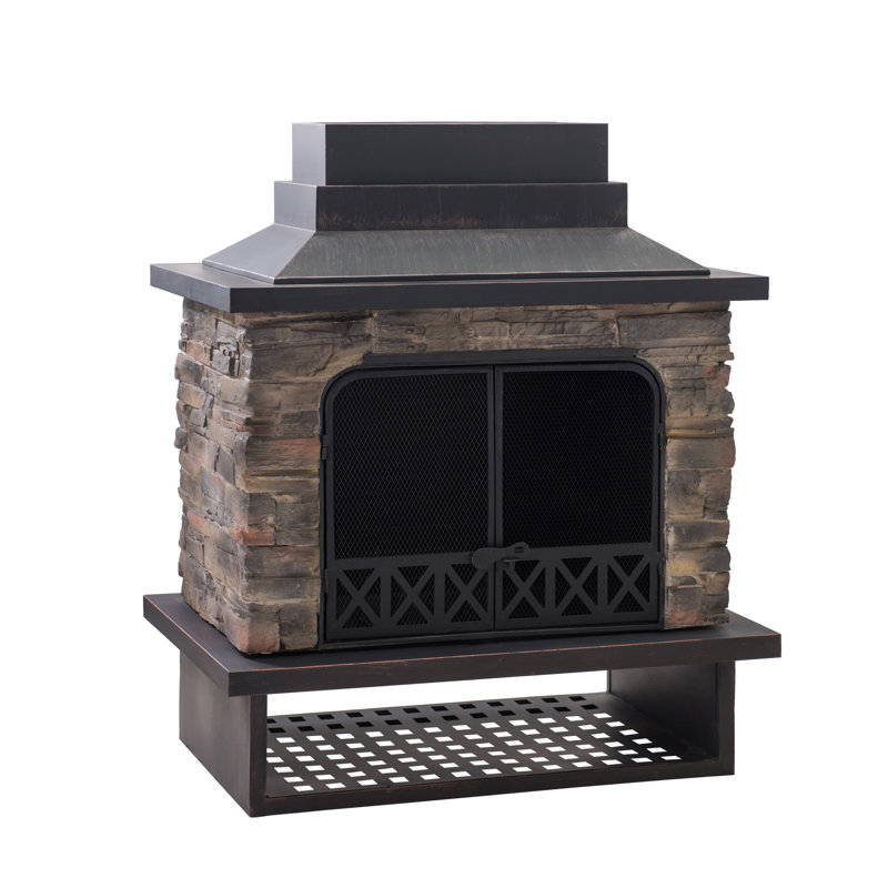 Darby Home Co Pirtle Steel Wood Burning Outdoor Fireplace & Reviews